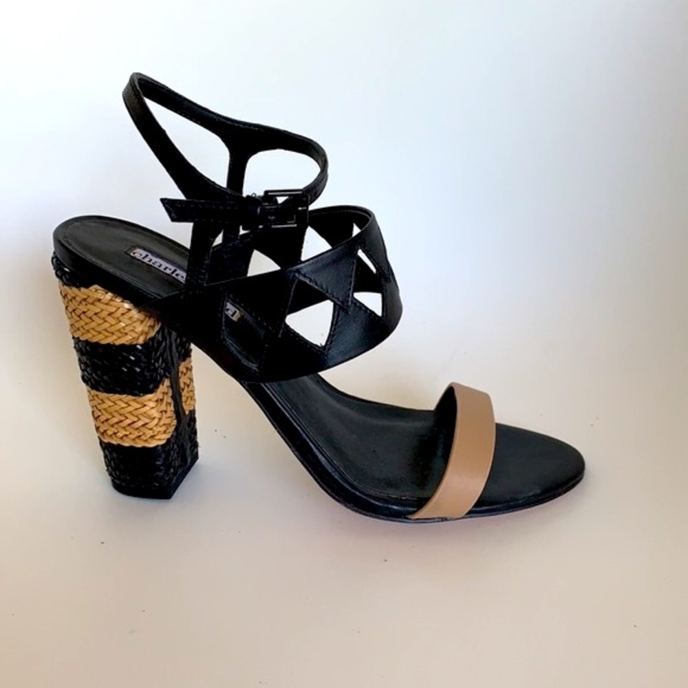 Charles David Leather Open Toe Heel Sandal